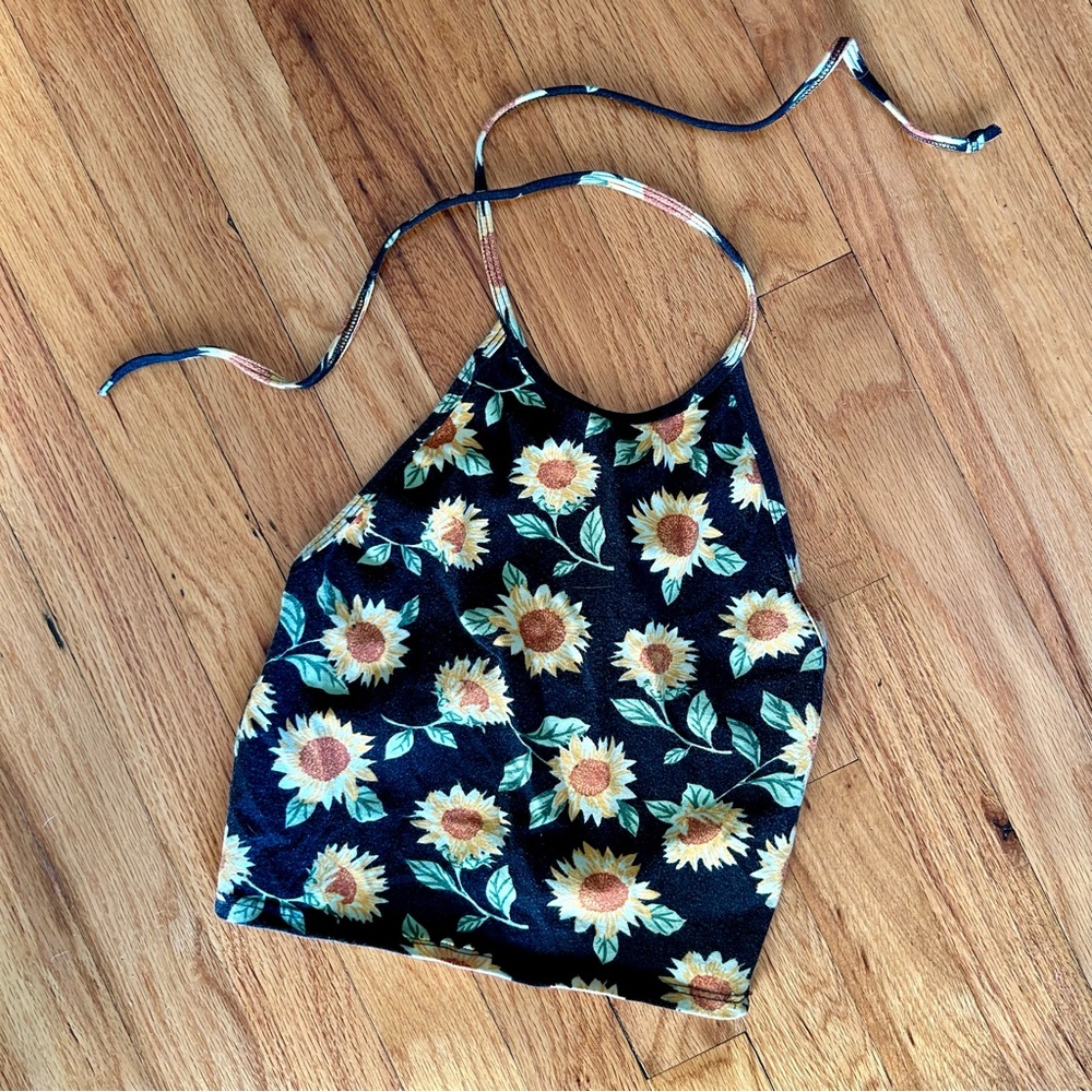 Truly Madly Deeply | Sunflower Halter Crop Top